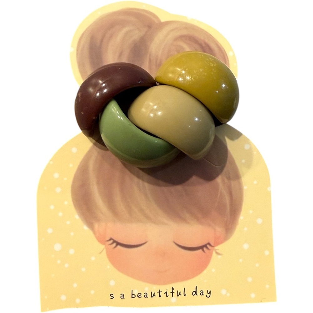 🍃 Retro Chunky Hair Tie Set – Earth Tones 🍂